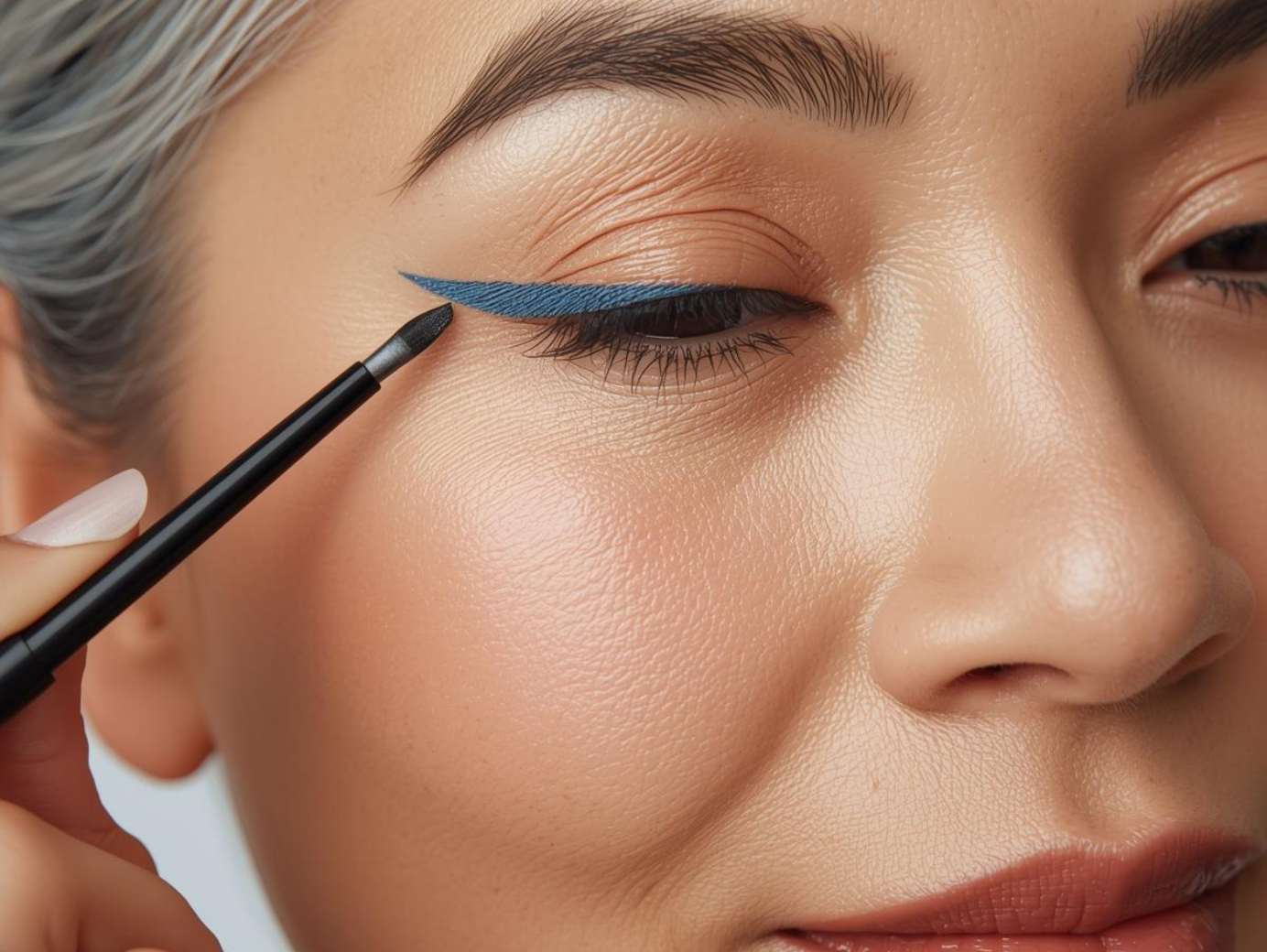 5 Unexpected Ways To Wear Blue Eyeliner (For Women Over 50)